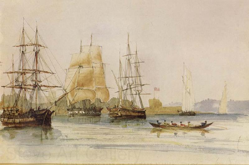Stanley, Owen Leaving Sydney Harbour for Bass Strait France oil painting art